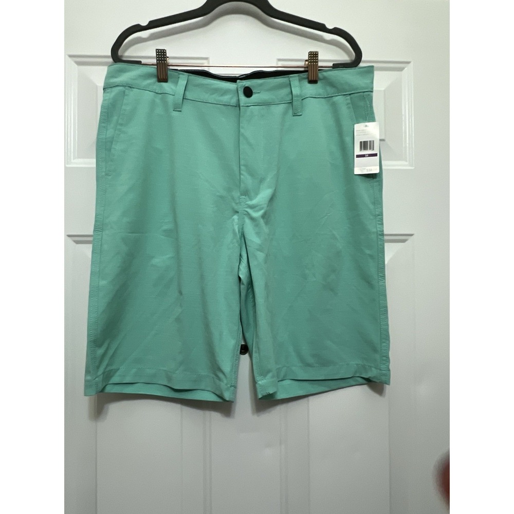 Men's Atlantis Hybrid Shorts Size 34 Teal Green Gold Performance Casual Resort